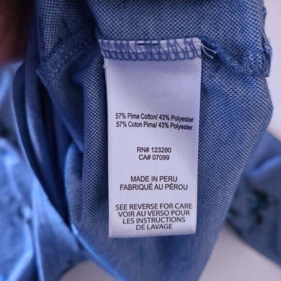 Travis Mathews Blue Printed Golf Polo Shirt Size XL - Picture 5 of 7